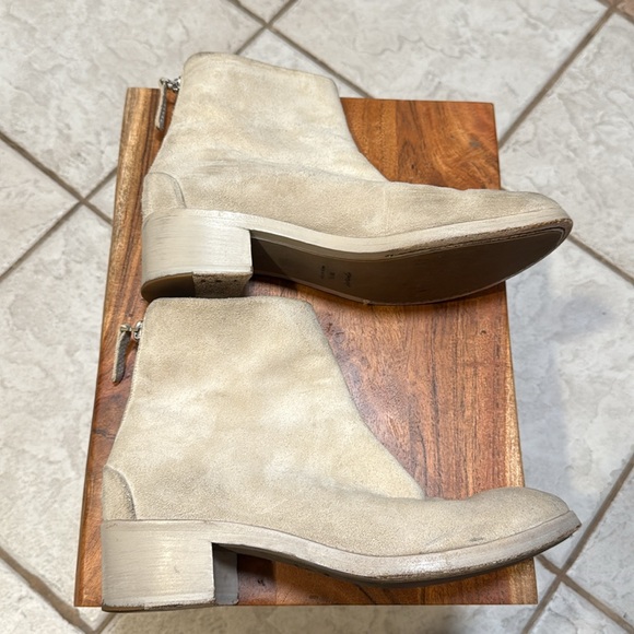 Marsell Suede Booties In Antique White